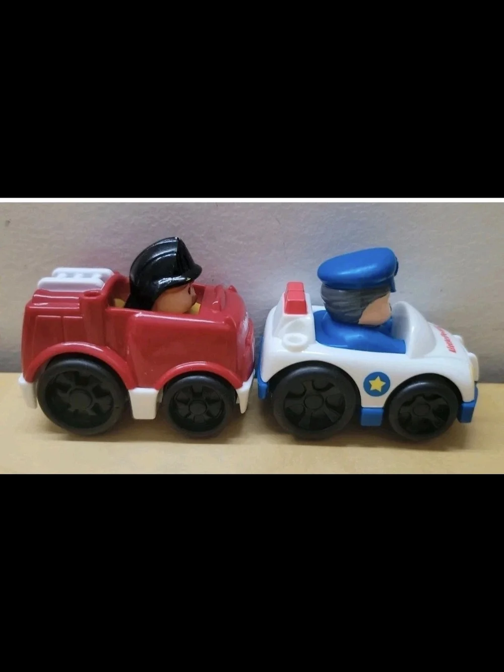Fisher-Price Little People Red Fire Truck & White Police Car Set